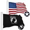 G128 Combo Pack: USA & POW MIA 2.5x4 Ft Embroidered Spun Polyester, Indoor/Outdoor, Brass Grommets